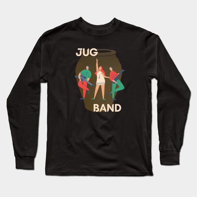 Jug Band Retro Long Sleeve T-Shirt by PatBelDesign